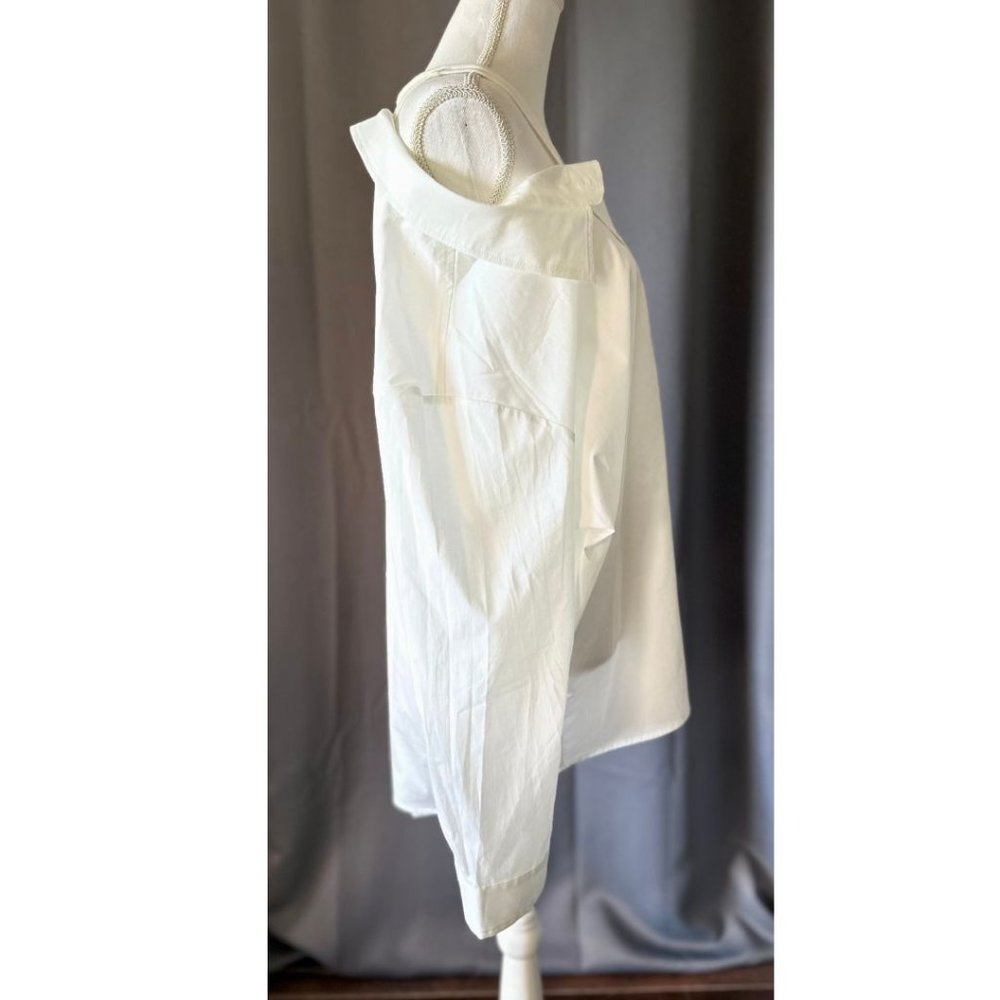 DKNY Cotton Poplin women’s buttoned closure oversized Top shirt size M - Picture 6 of 10